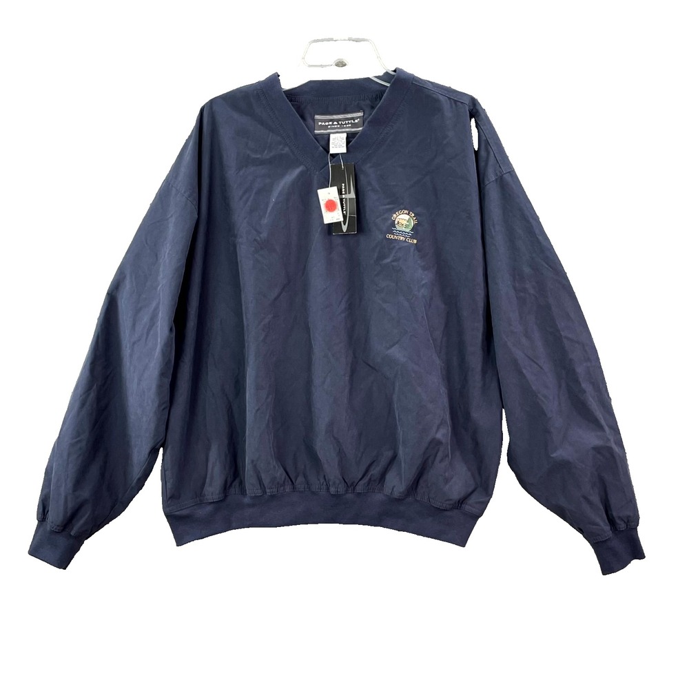 Page & Tuttle Windshirt Mens Large Navy Sportswear Country Club Athleisure Golf